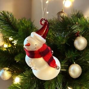 Hallmark Snowman Christmas Ornament with Red Scarf